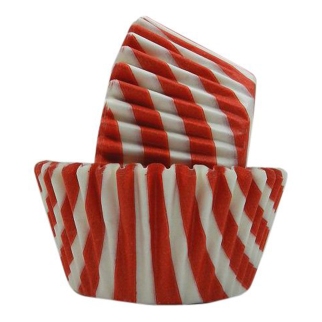 Cupcake Cup Red White Stripe